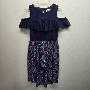 Speechless Kids Navy Floral Dress l Size: 10